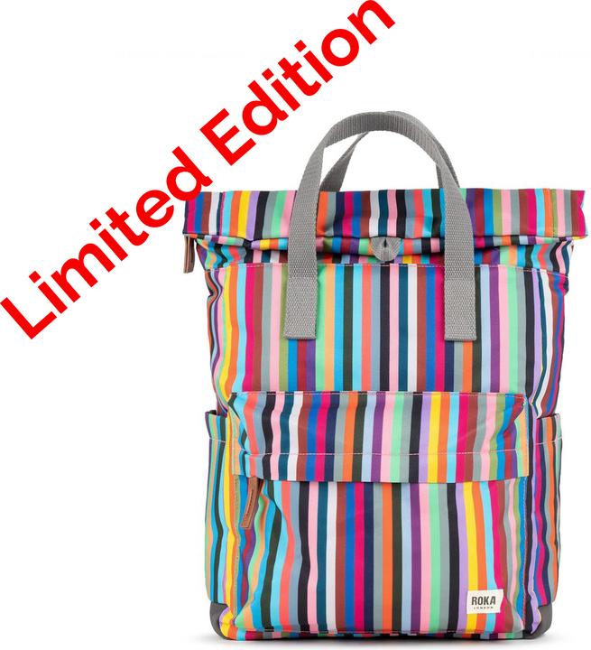 Roka London Canfield B Multi Stripe Medium Recycled Canvas (15 l)