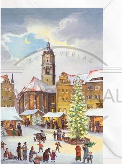 Immagine prodotto Olewinski & Tochter 2989 - Biglietto pieghevole natalizio "Meissen Frauenkirche (1 pz.)
