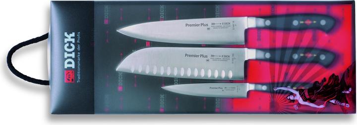 Actual product image F. Dick Dick knife set, Premier Plus Eurasia (Gyuutoo knife, Santoku, office knife, X50CrMoV15 steel (18 cm)
