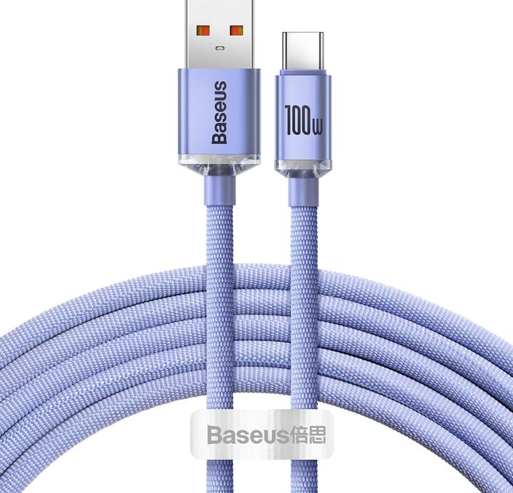 Produktbild Baseus Crystal Shine Series Fast Charging Data Cable USB to Type-C 100W 2m Purple (2 m, USB 2.0, 100 W)