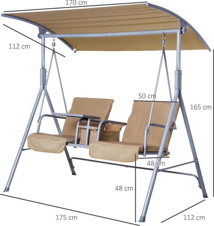 Actual product image Outsunny Garden Swing with Sunroof