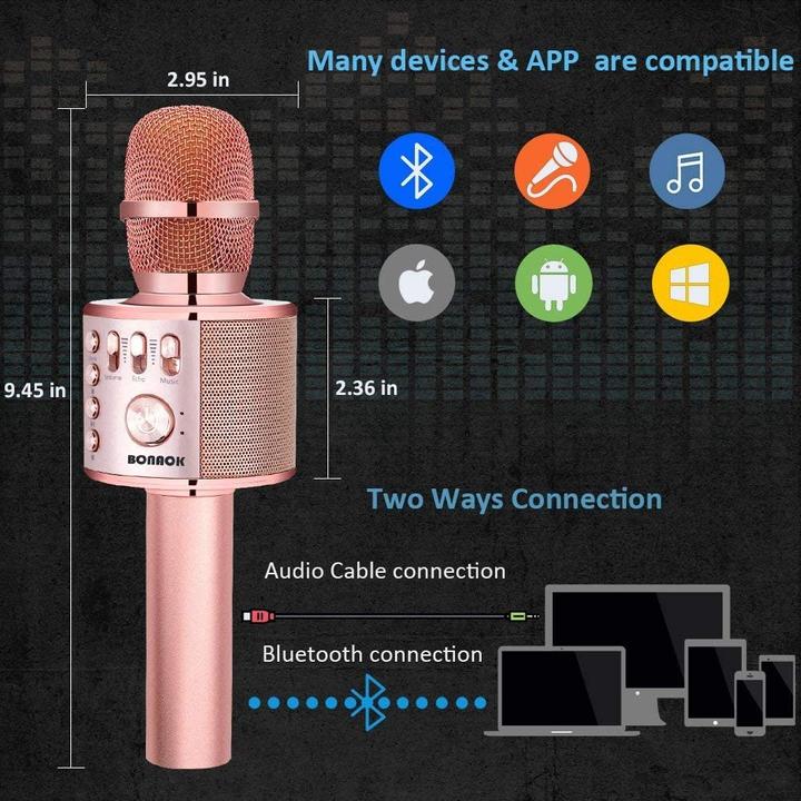 Immagine prodotto Bonaok Microfono Karaoke Bluetooth