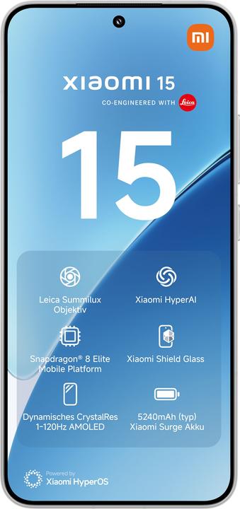 Produktbild Xiaomi 15 (512 GB, White, 6.36", Dual SIM, 50 Mpx, 5G)