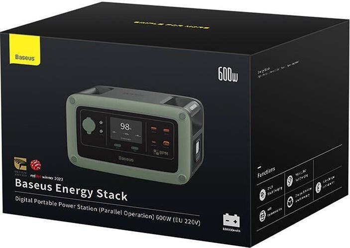 Image du produit Baseus Station d'énergie portable Energy Stack 600W Green (576 Wh, 8.08 kg)