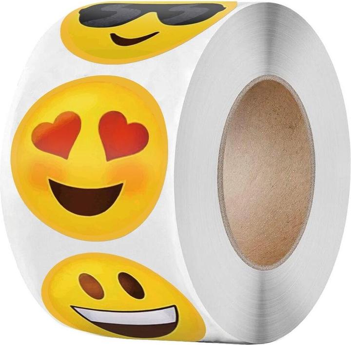 Produktbild JTI Aufkleber - Smileys - 500 Stück - Rolle