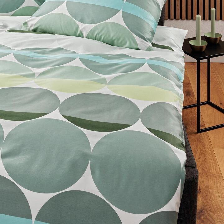Image du produit Janine Mako-Satin Bettwäsche J.D. 87104 salbeigrün (Housse de couette, 135x200 cm, 80x80 cm)
