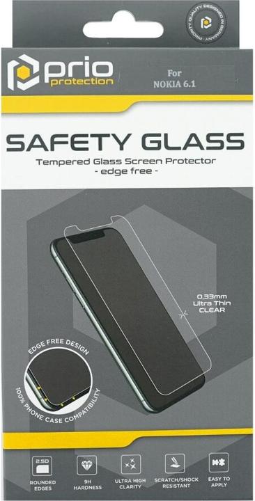 Produktbild prio Tempered Glass Screen Protector for Nokia 6.1 clear (1 Stück, Nokia 6.1)