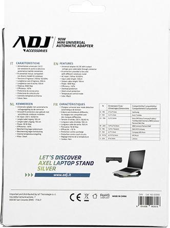 Actual product image ADJ Alimentatore Notebook 90w Mini Bk 8 Connettori 3pin Auto (90 W)