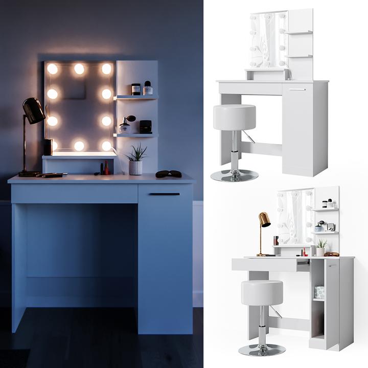 Actual product image Vicco Julia with stool and lighting (90 x 38 x 138 cm)