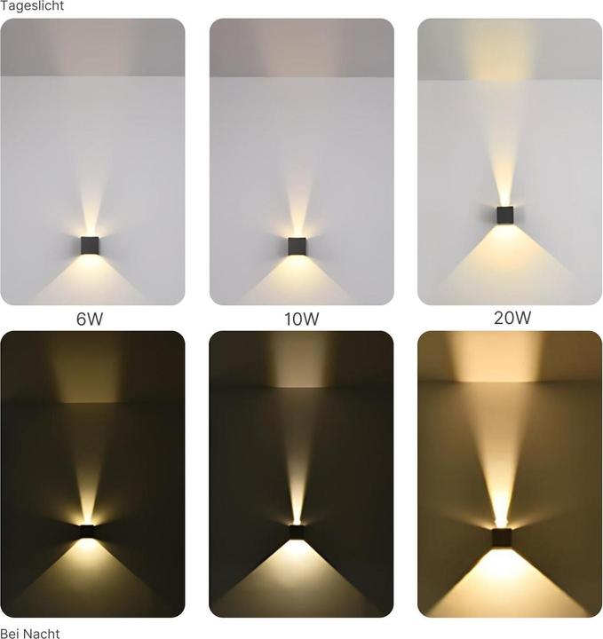 Produktbild Hermex LED-Wandleuchte Wandlampe Up-Down-Wandleuchte Fassadenleuchte Wandstrahler (1000 lm, IP65)