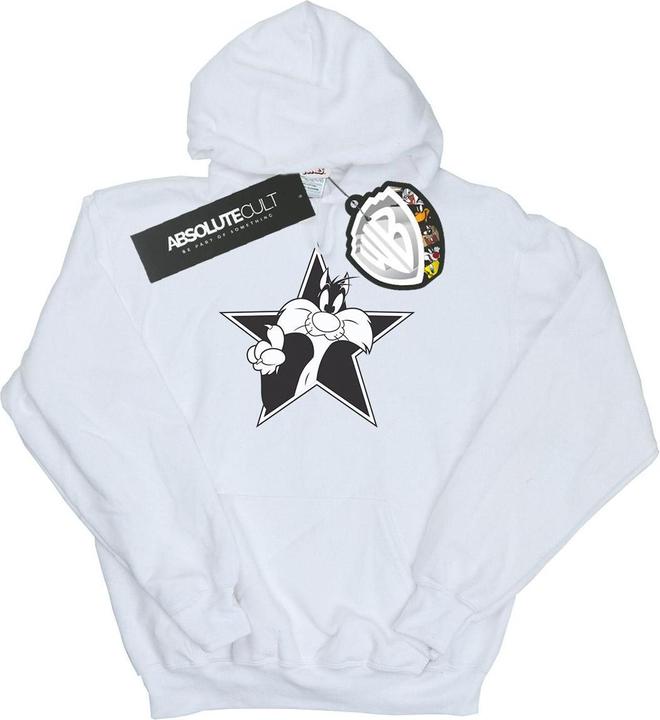 Actual product image Looney Tunes Mens Sylvester Mono Star Hoodie (L)