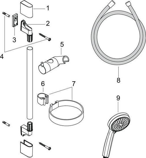 Produktbild hansgrohe Croma 100 Duschsystem Chrom (4 Strahlarten, 18 l/min)
