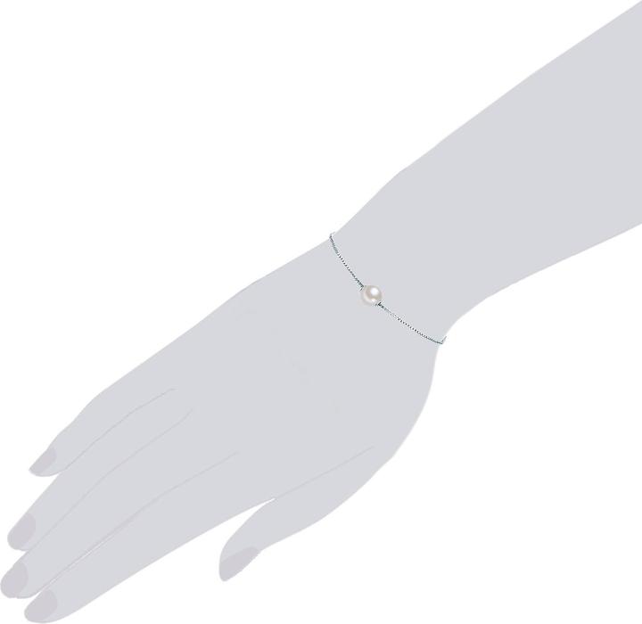 Immagine prodotto Valero Pearls Perla d'acqua dolce in argento da donna 14,0 - 22,0 cm, regolabile in modo flessibile - 10882 (22 cm, Argento)