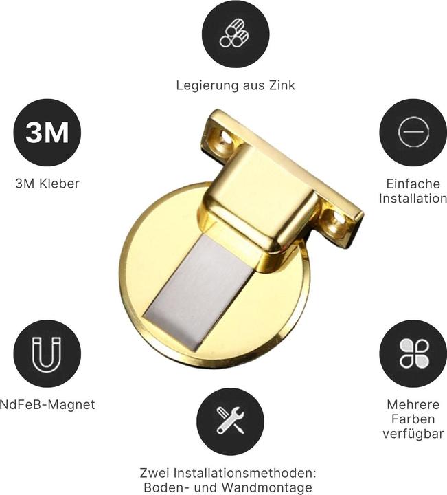 Immagine prodotto Hermex Magnetischer Türstopper Türdämpfer Türschnäpper Türpuffer Türkeil (1 Pezzo/i)