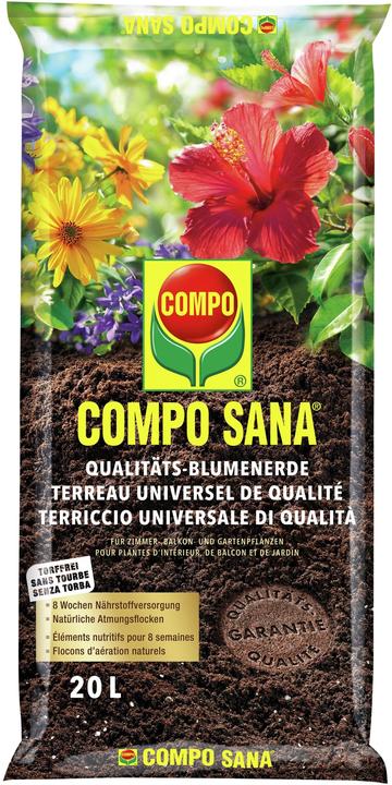 Compo SANA Qualitäts-Blumenerde - torffrei (20 l, Erde ohne Torf)
