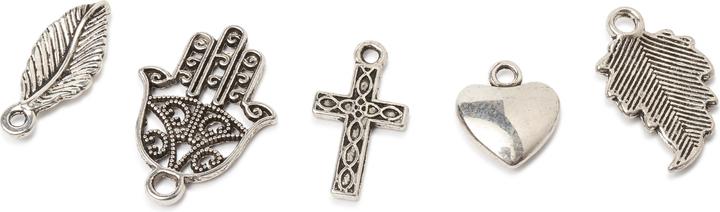 Produktbild VBS Charms Anhänger Mix "Give me five", 5er-Set (Metall)