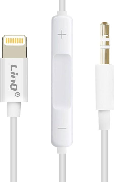 Immagine prodotto LinQ Adattatore audio da Lightning bianco a jack da 3,5 mm con telecomando (Lightning, Jack da 3.5mm)