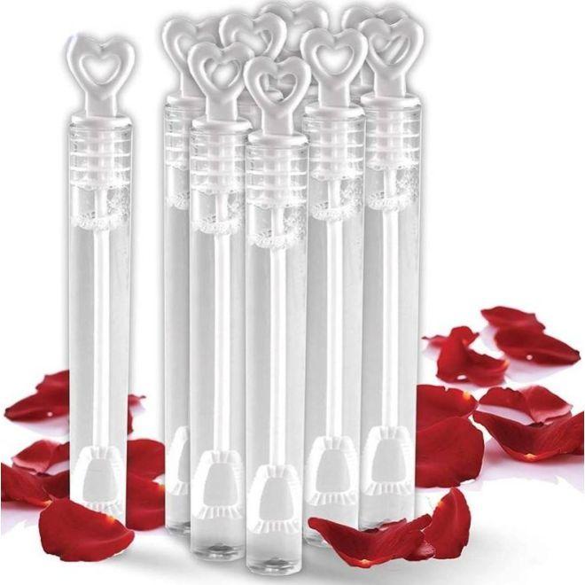 Image du produit MU Style Tubes à bulles de savon avec poignée en forme de coeur (lot de 20)