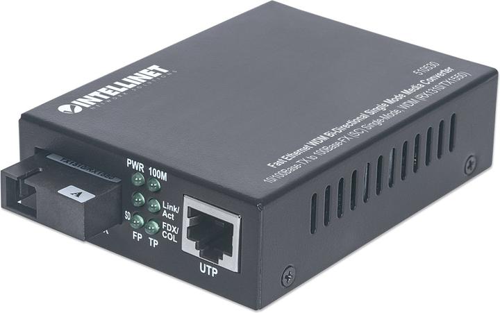 Image du produit Intellinet 10/100Base-TX à 100Base-FX, SC, monomode, 12.4 mi., WDM RX1310/TX1550 (Convertisseur de médias)
