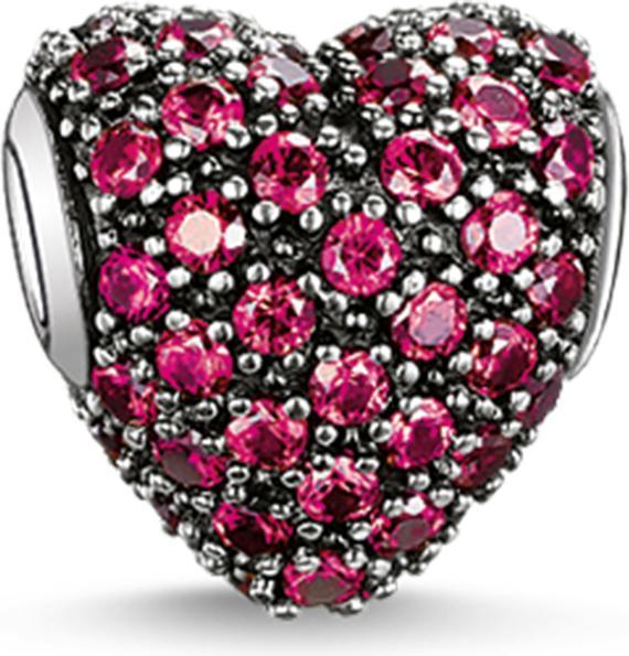 Thomas Sabo Bead Rotes Pavéherz (Silber)