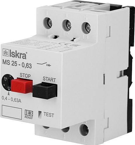 Actual product image Iskra IE3 motor protection switch compliant MS25 0.63