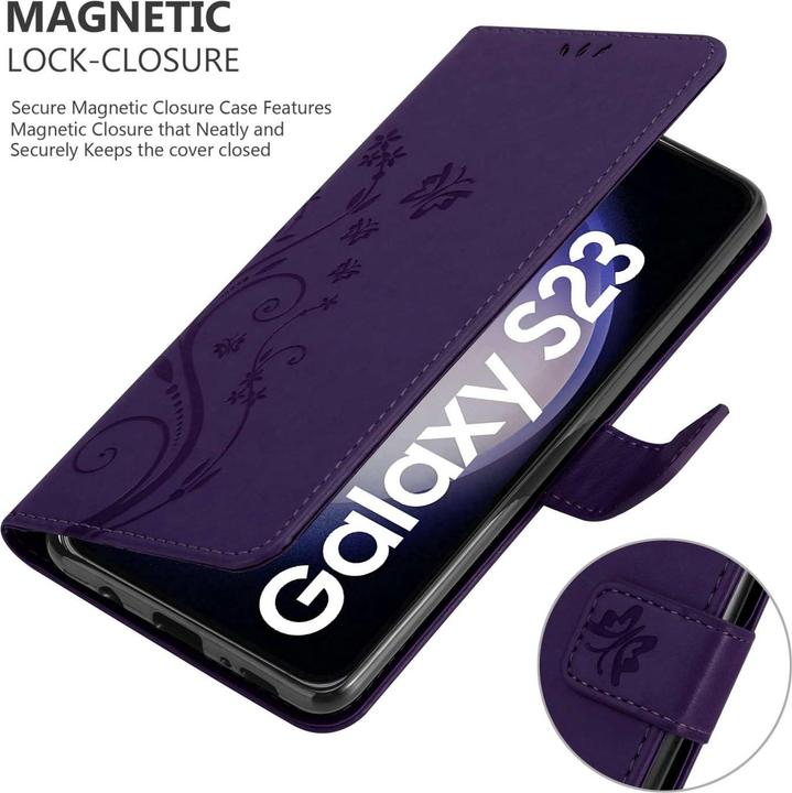 Actual product image Cadorabo Case for Samsung Galaxy S23 Flower Book (Samsung Galaxy S23)