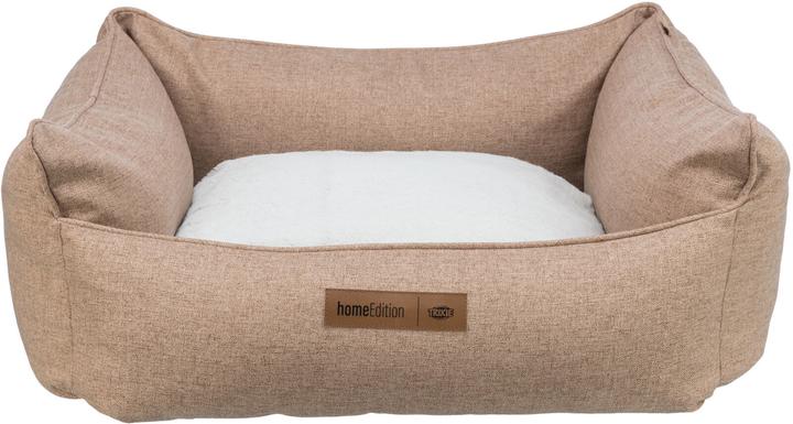 Actual product image Trixie Farello bed, square, 80 × 60 cm, brown/white (Dog)
