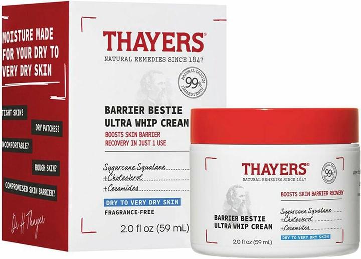 Produktbild Thayers Barrier Bestie Ultra Whip Face Cream Moisturizer with Sugarcane Squalane and Ceramides 2.0oz (89 ml, Tagescreme)