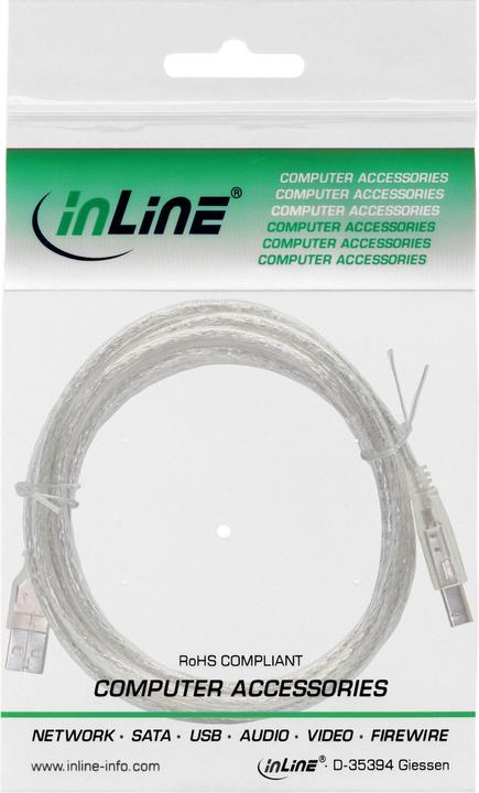 Image du produit InLine Câble USB 2.0 de 10m, A à B (10 m, USB 2.0)
