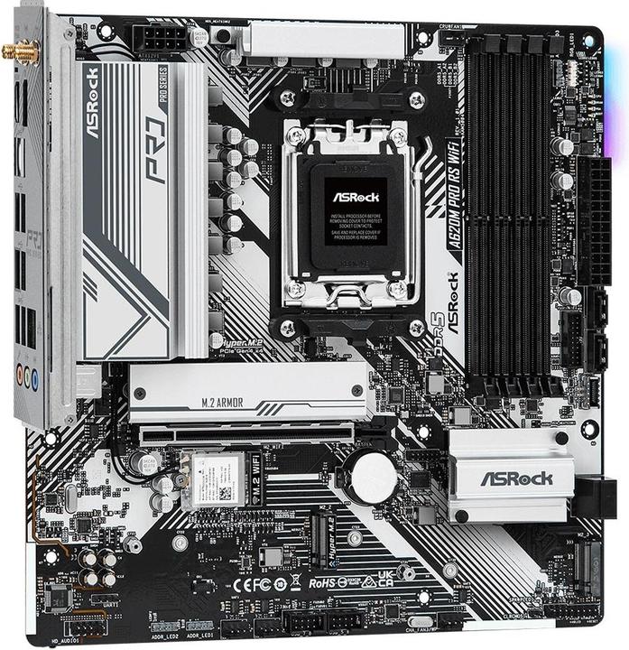 Produktbild AsRock A620M Pro RS WiFi (AM5, AMD A620, mATX)