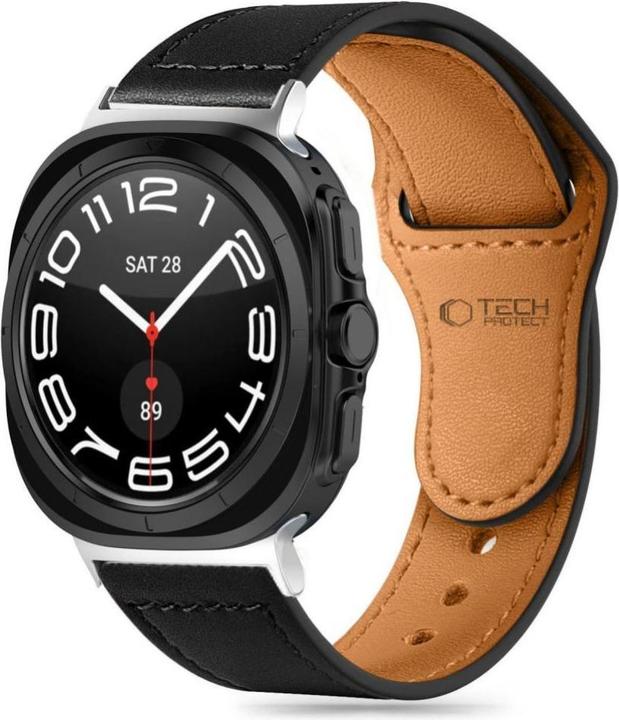 Produktbild Tech-Protect Leatherfit Strap for Samsung Galaxy Watch Ultra (47mm) - Black (Naturleder)