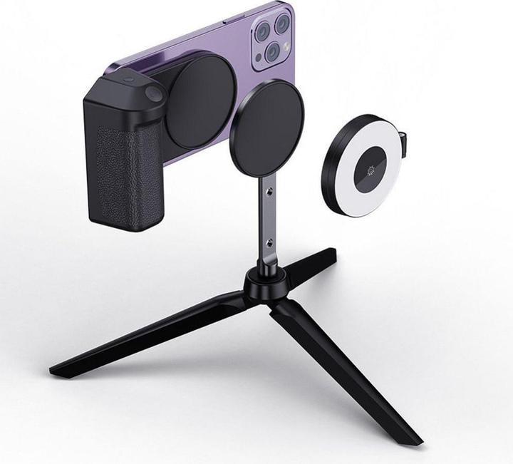 Produktbild Kingxbar Lights for outdoor use OEM Mini magnetic phone stand with light compatible with MagSafe black