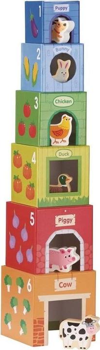 Image du produit Spielba Tour d'empilement avec des animaux en bois