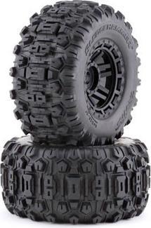 Actual product image Traxxas Tire on rim black (dual tread 2.8/3.6) Sledgehammer