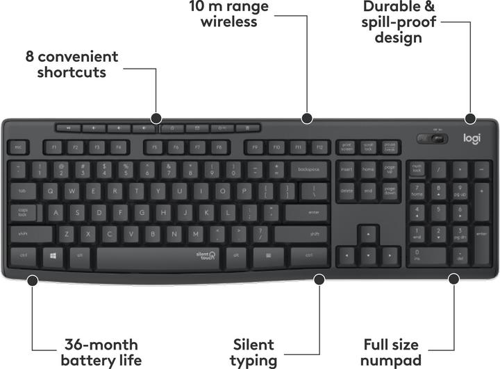Produktbild Logitech MK295 (CH, Kabellos)
