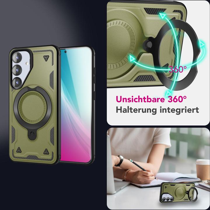 Immagine prodotto Nalia Stormguard - Stossfeste Armor Ring Hülle für MagSafe - Military Kickstand Hardcase (Samsung Galaxy S25)