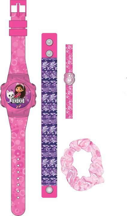 Immagine prodotto Accutime Set di orologi da polso Gabby's Dollhouse con accessori, orologio LCD per bambini con display (Orologio digitale)