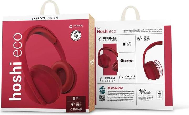Produktbild Energy Sistem Hoshi ECO Headphones Red (ANC, 23 h, Kabellos)