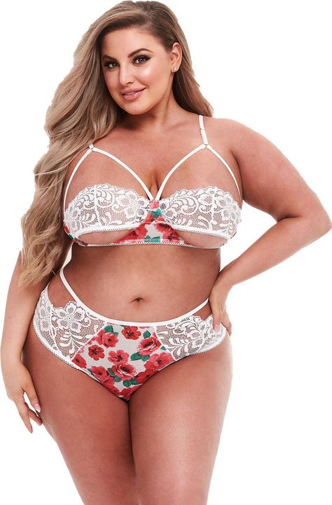 Image du produit Baci Ensemble Soutien-gorge Blanc Floral & Dentelle M/L (M/L)