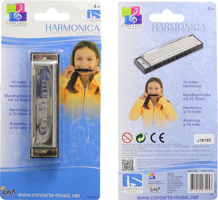 Actual product image harmonica 10 voices metal 10cm