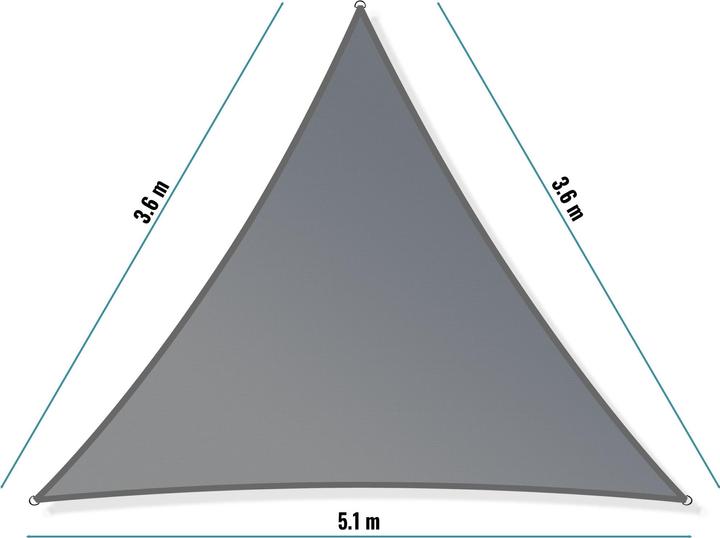 Immagine prodotto Toboli Tenda da sole triangolare 3,6x3,6x5,1m protezione UV giardino terrazza balcone campeggio