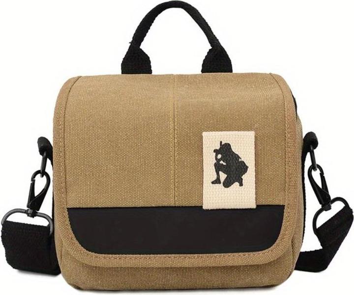 Actual product image Only-Bags.Store Practical crossbody SLR DSLR camera bag canvas shoulder bag with zip fastener (Camera shoulder bag)
