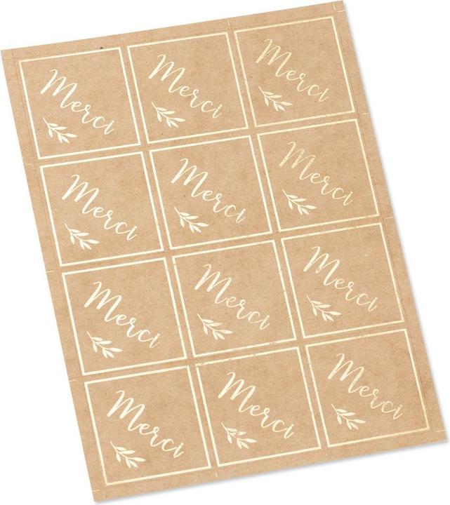 Produktbild Artifete Aufkleber 'Merci' - Kraft (24St.)