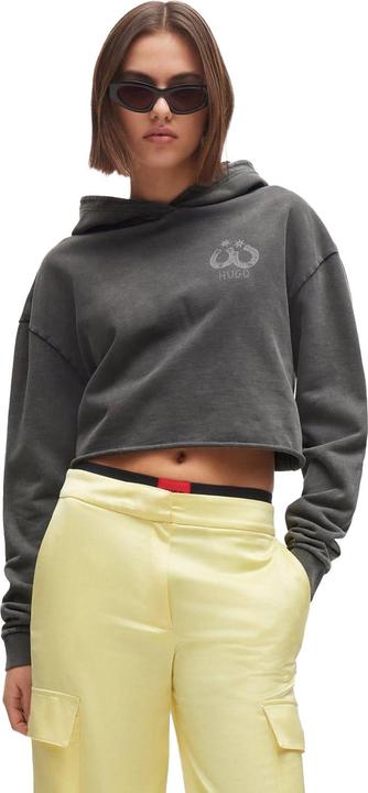 Actual product image HUGO Womens/Ladies Dephana 2 Relaxed Fit Crop Hoodie (34 D)