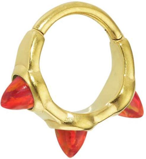 Image du produit Bijouteria Piercing d'oreille (Revêtement PVD (couleur or), Acier chirurgical 316L, Opale Synthétique)