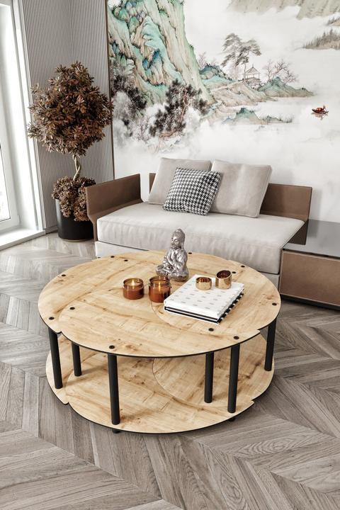 Actual product image Hanah Home Yin Yang Coffee Table 4 Set (70 x 38 x 70 cm)