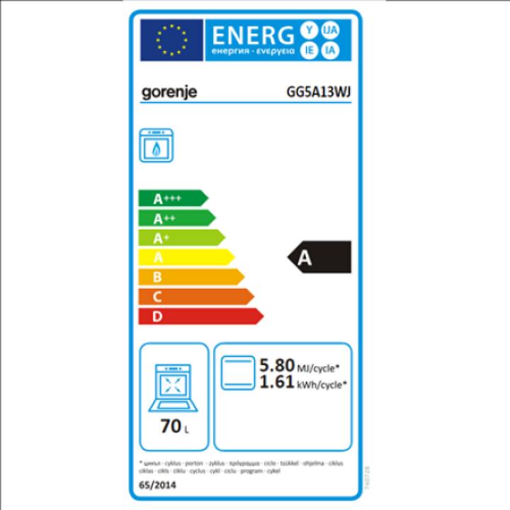 Energy Label Gorenje GG5A13WJ