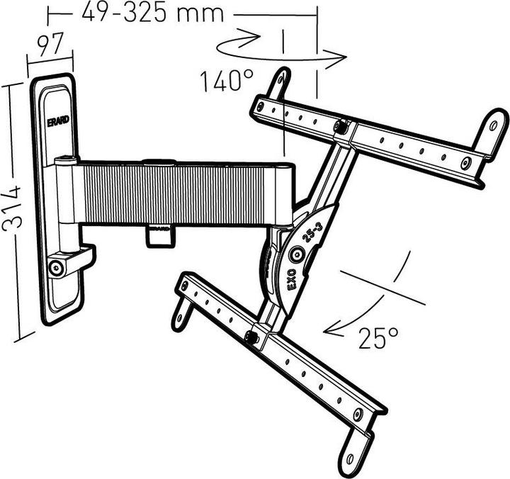 Immagine prodotto Erard EXO 600 TW2 (Muro, 75", 35 kg)
