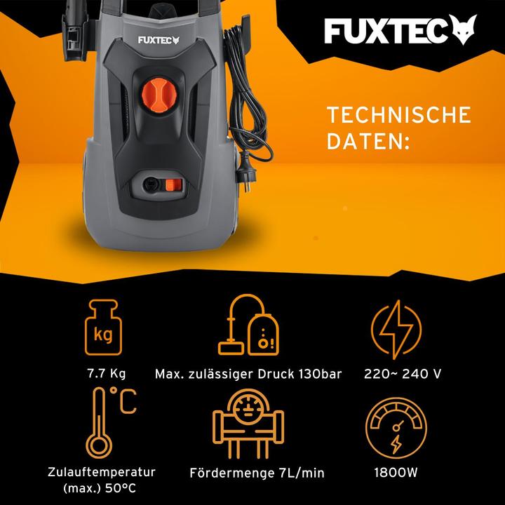 Produktbild Fuxtec Hochdruckreiniger FX-HDR1800 (Netzbetrieb)