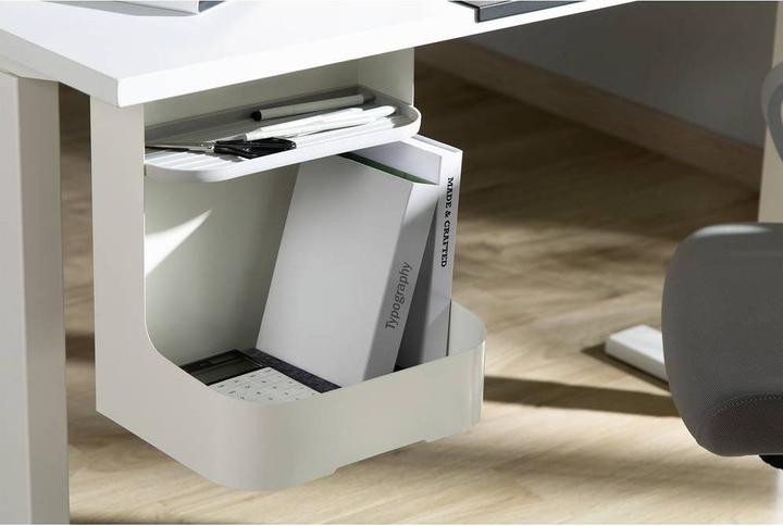 Image du produit Assmann Digitus Under-Desk Storage / Pocket Tray, Plastic, Steel, White, 5 kg, 330 mm, 255 mm, 400 mm